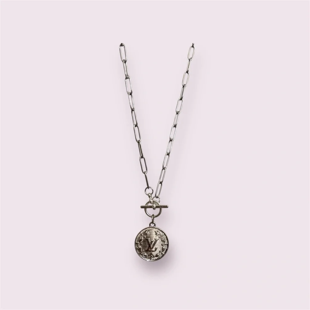 Up-Cycled Louis Vuitton Silver Necklace - Picture 1 of 1